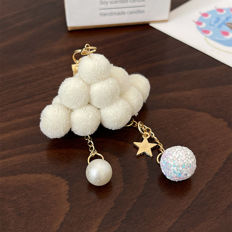 Wholesale Macaron Plush Cloud Pentagram Keychain